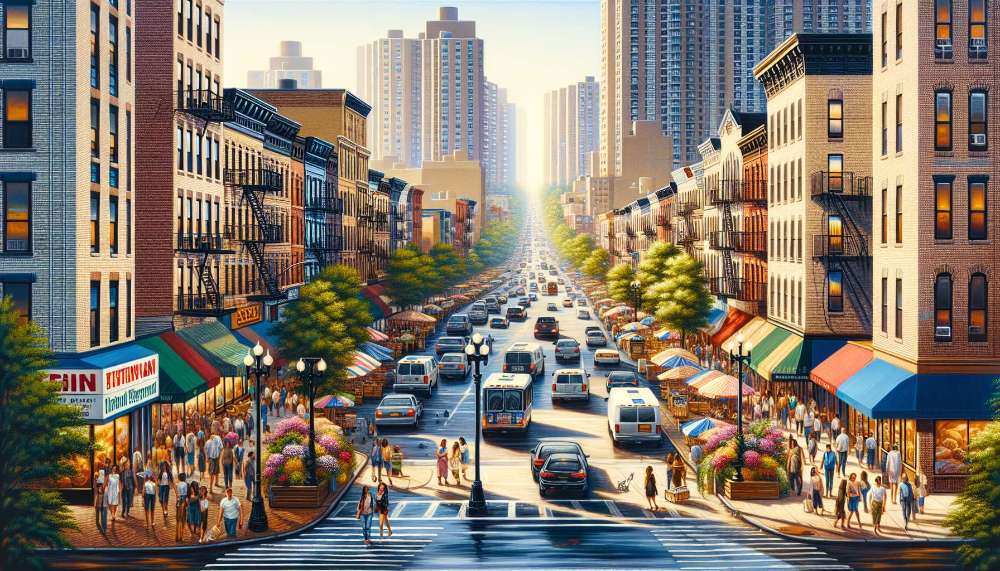 A vibrant street scene in Staten Island