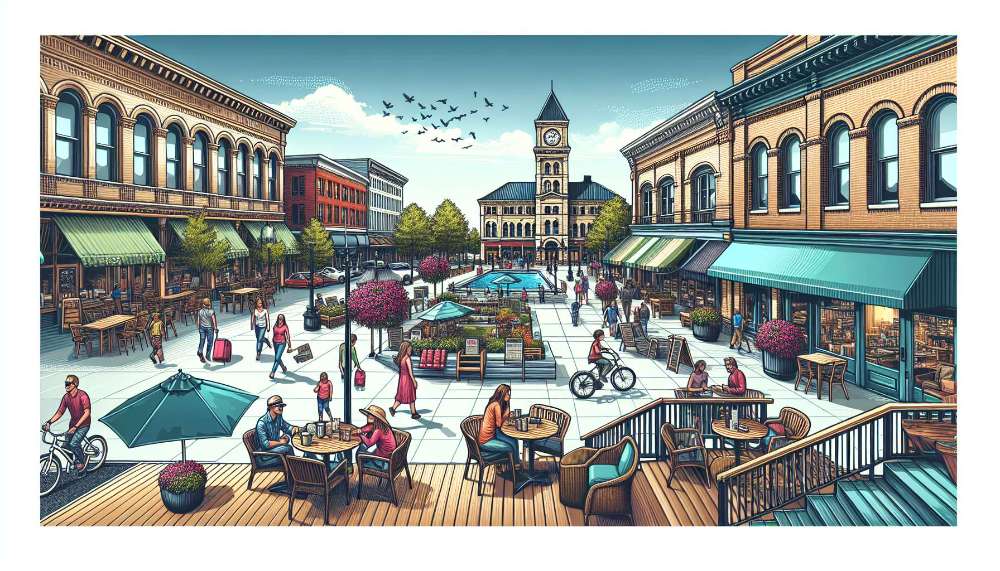 A vibrant street scene in Idaho