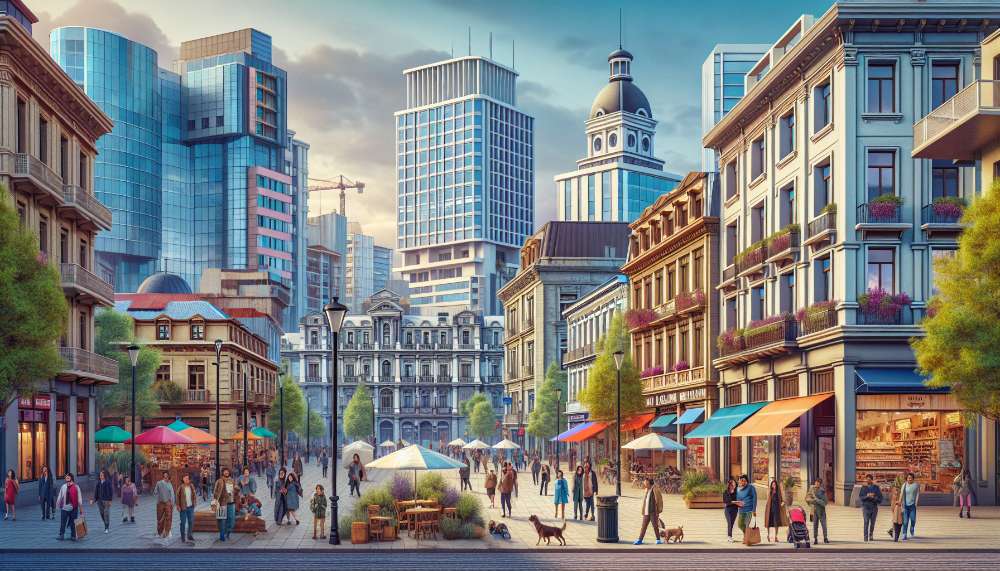 A vibrant street scene in Providencia