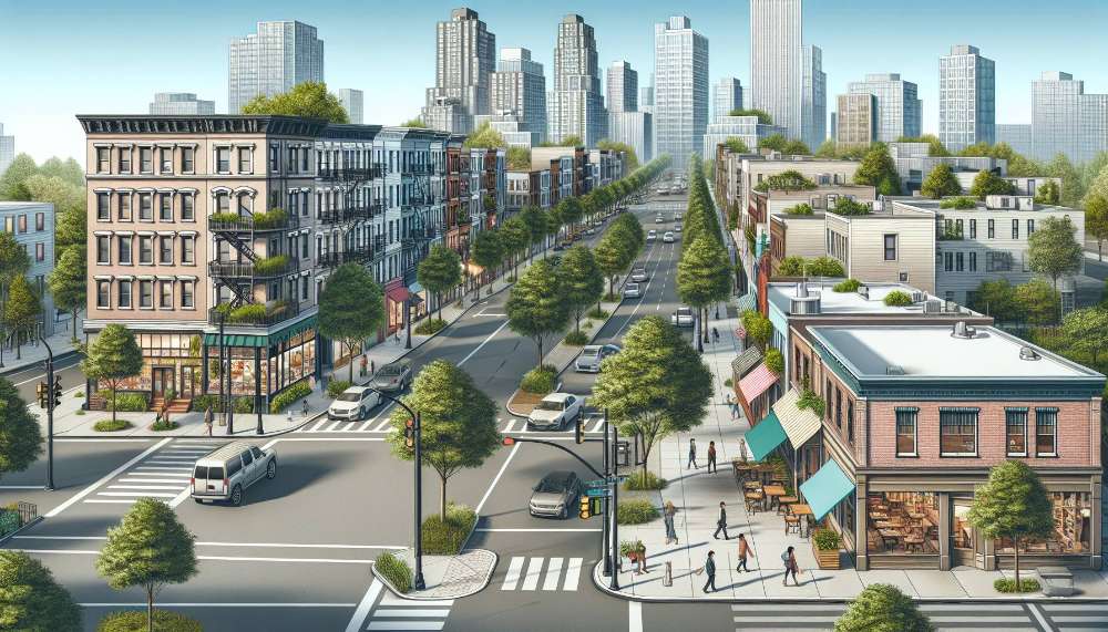 A vibrant street scene in Woodland Hills