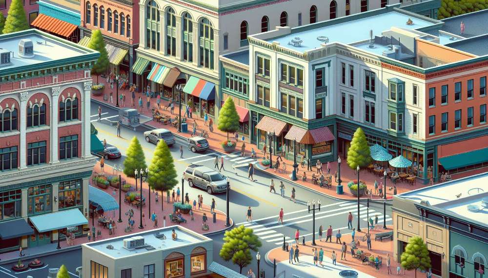 A vibrant street scene in Salem