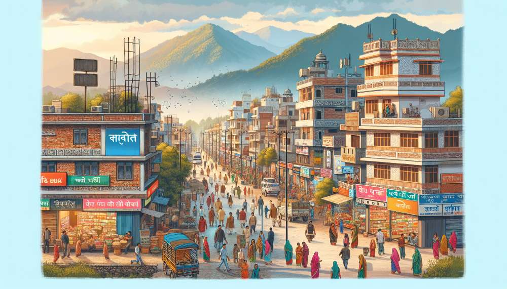 A vibrant street scene in Haldwani