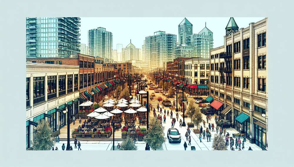 A vibrant street scene in Bush Mountain