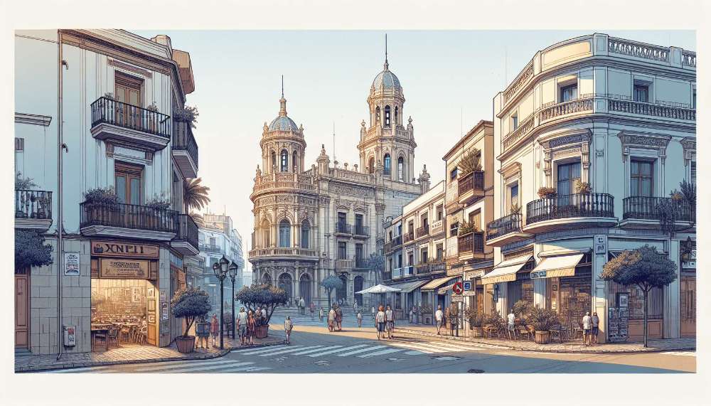 A vibrant street scene in Burjassot