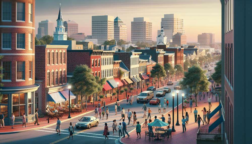 A vibrant street scene in Wilmington