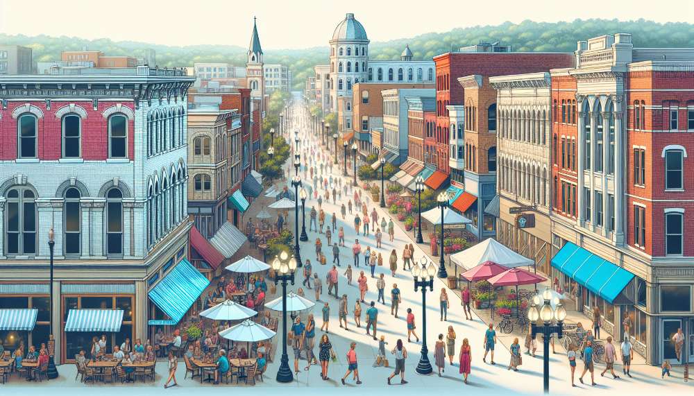 A vibrant street scene in Saint Joseph