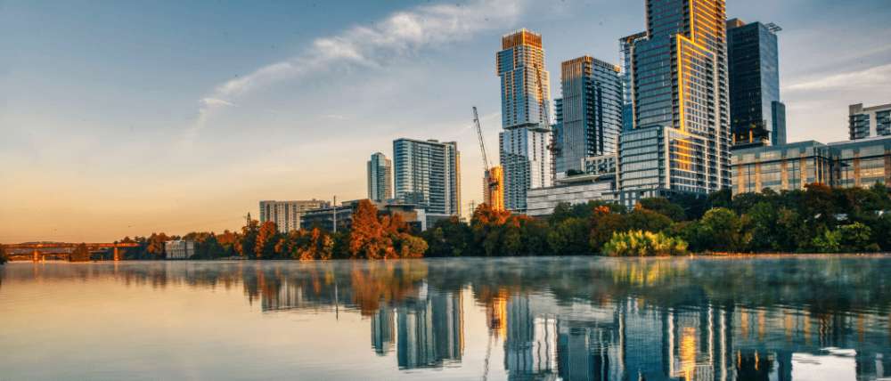 A vibrant street scene in Austin