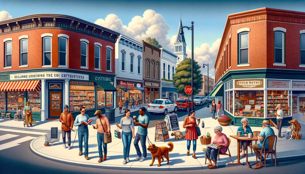 A vibrant street scene in Elgin