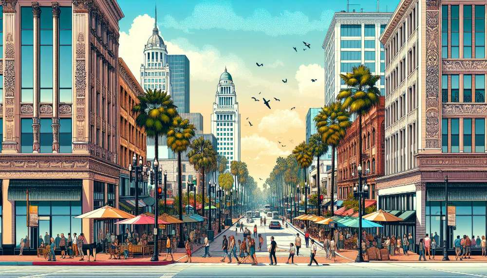 A vibrant street scene in Playa Vista