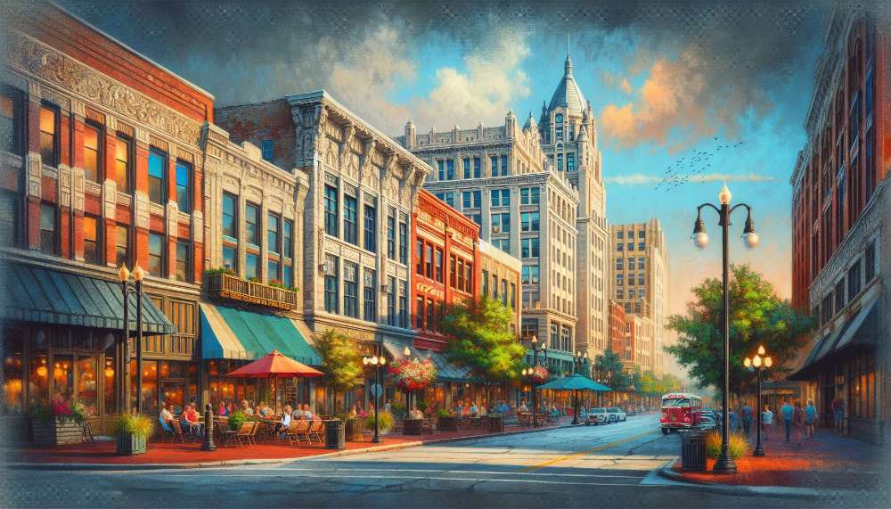 A vibrant street scene in East Hartford