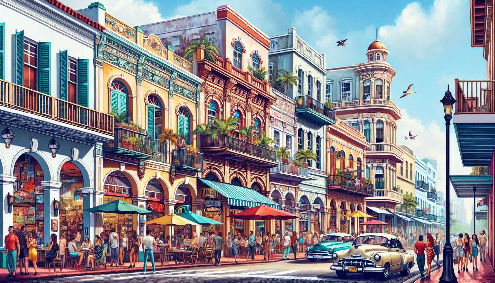 A vibrant street scene in Little Havana