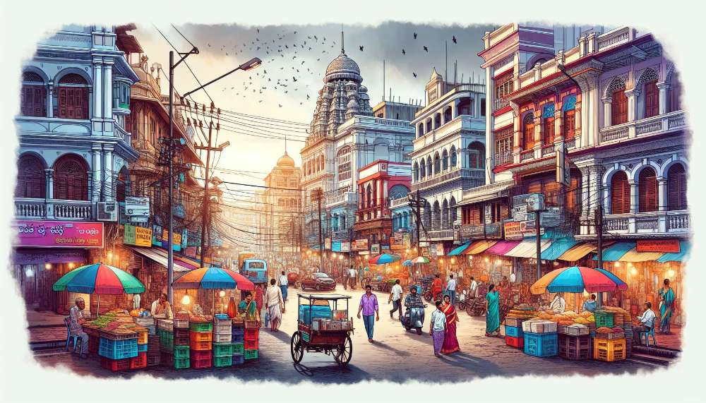 A vibrant street scene in Bengaluru