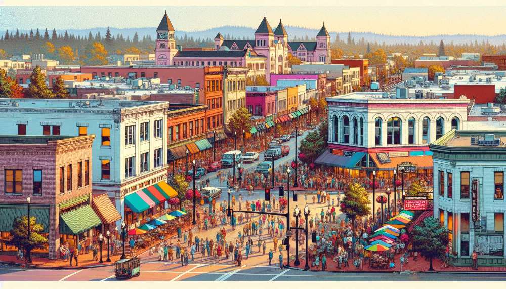 A vibrant street scene in Corvallis