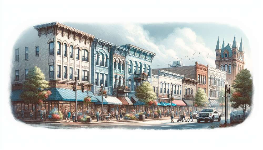 A vibrant street scene in Virginia