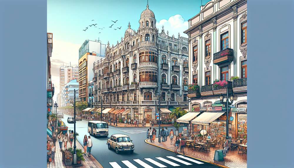 A vibrant street scene in Las Palmas de Gran Canaria