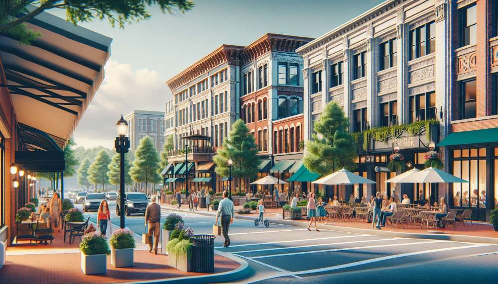 A vibrant street scene in Canton