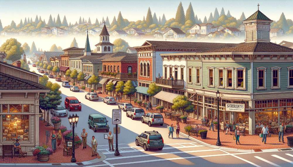 A vibrant street scene in Sorrento