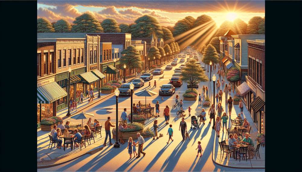 A vibrant street scene in Vernon Hills
