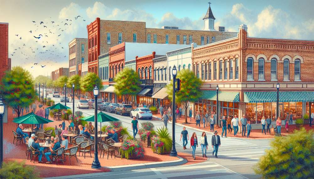 A vibrant street scene in Euless