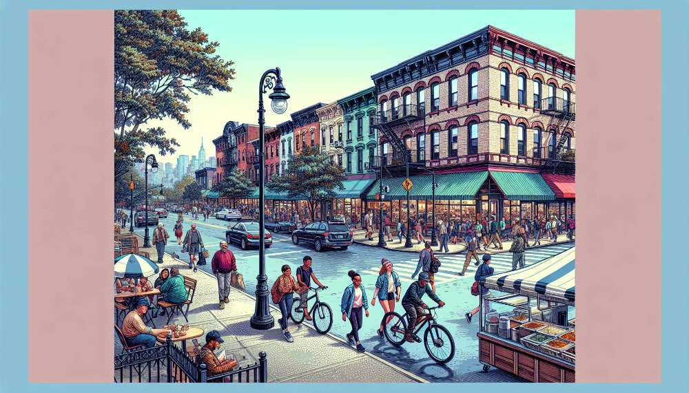 A vibrant street scene in South Slope