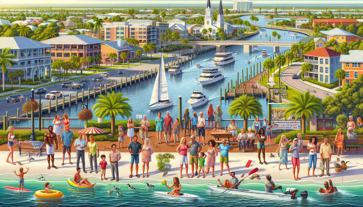 A vibrant street scene in Bradenton