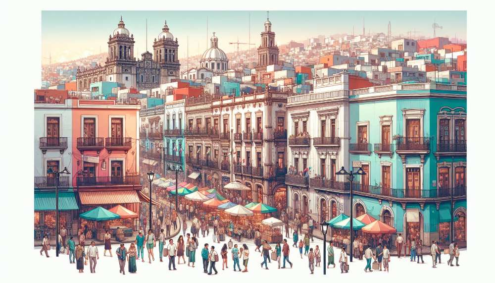 A vibrant street scene in Narvarte Poniente