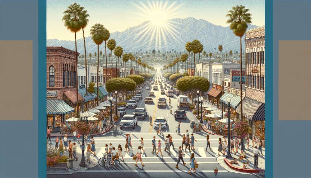 A vibrant street scene in Altadena