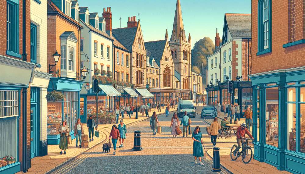 A vibrant street scene in Chelmsford