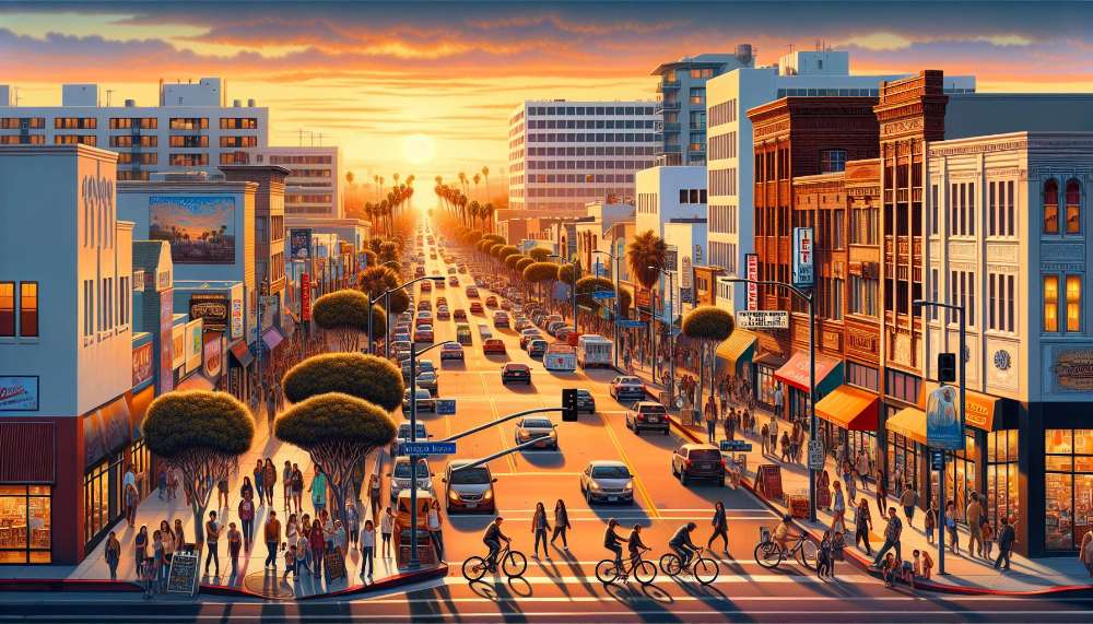 A vibrant street scene in Sunset Park