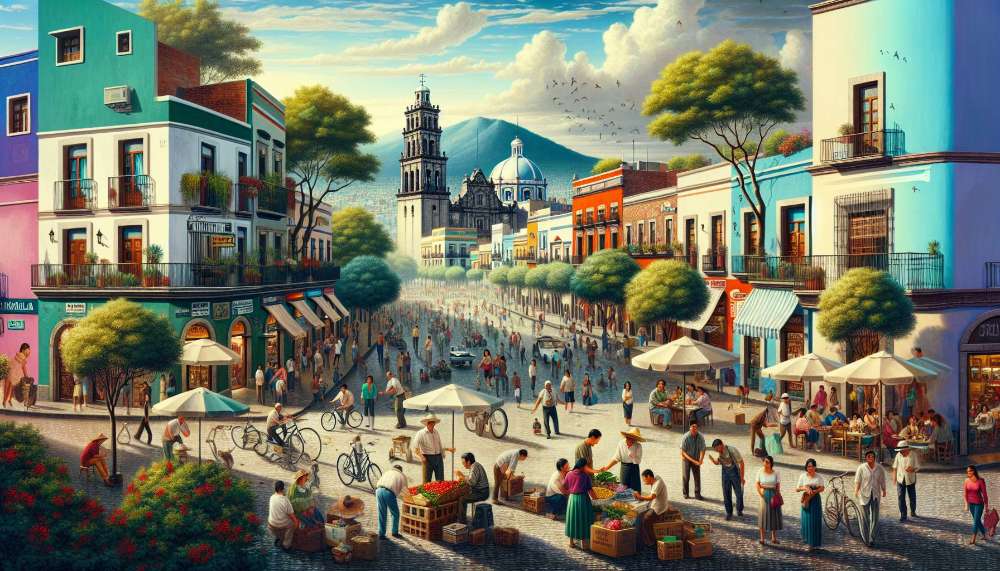 A vibrant street scene in Doctores