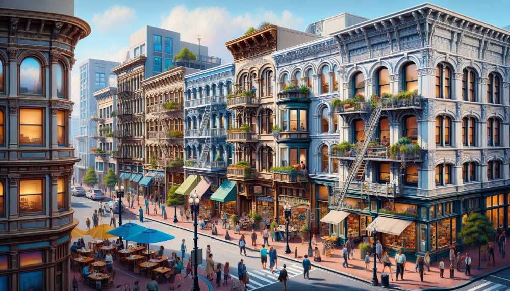 A vibrant street scene in Downtown Berkeley