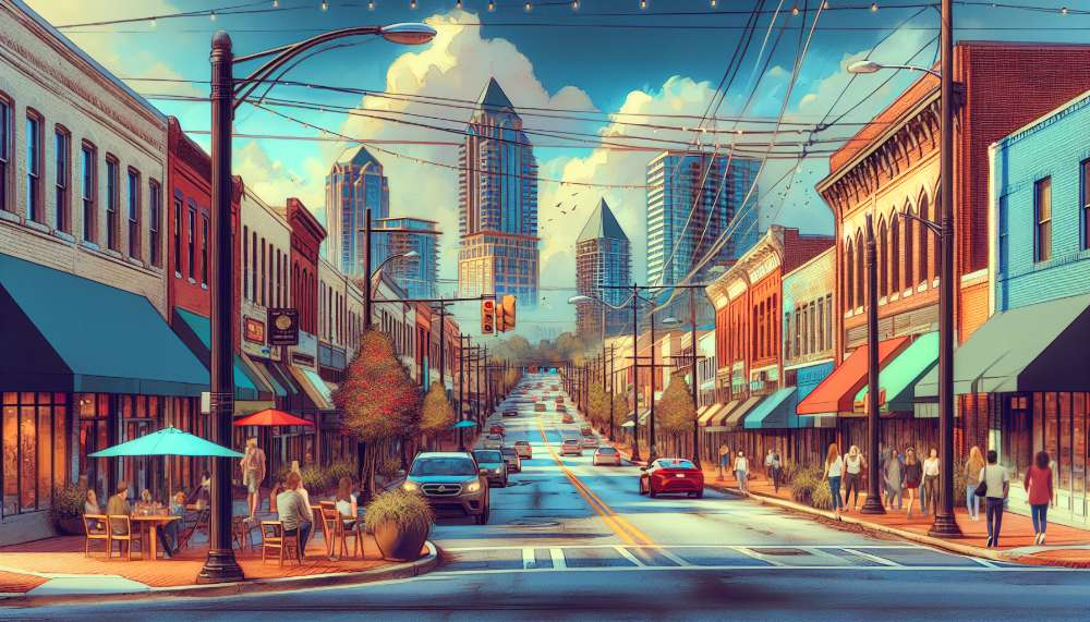 A vibrant street scene in Villa Rica