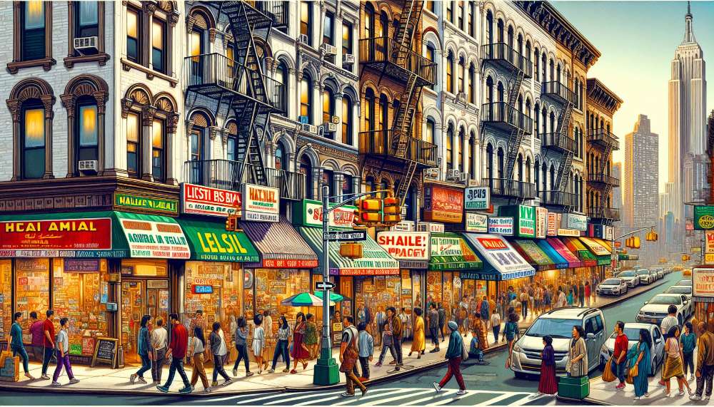 A vibrant street scene in Little Brazil