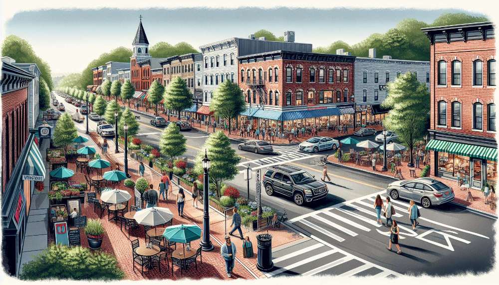 A vibrant street scene in Tulsa