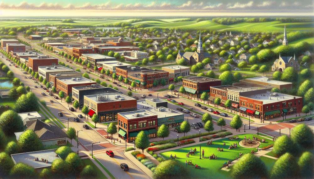 A vibrant street scene in Savage