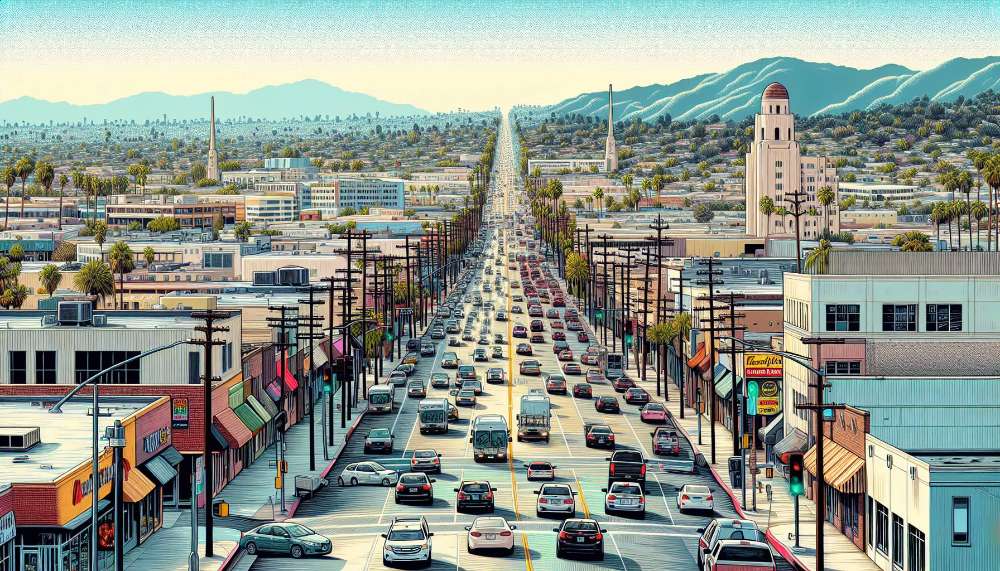 A vibrant street scene in San Gabriel