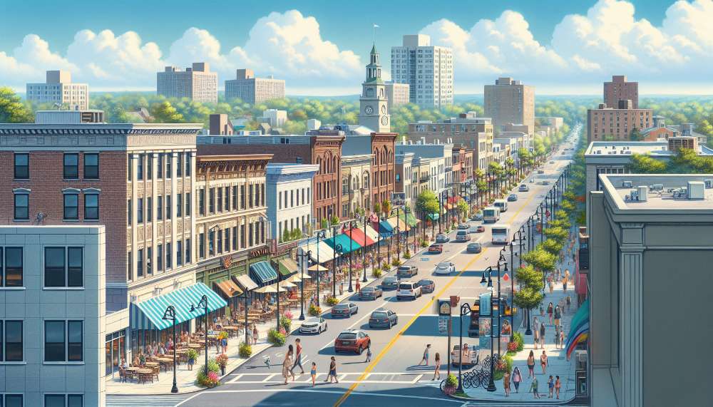 A vibrant street scene in Brookfield