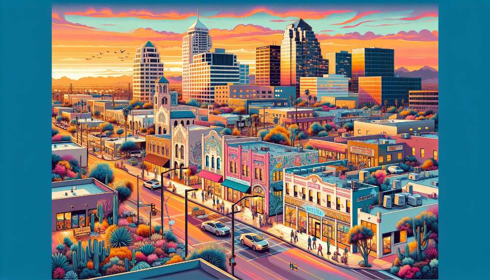 A vibrant street scene in Rita Ranch