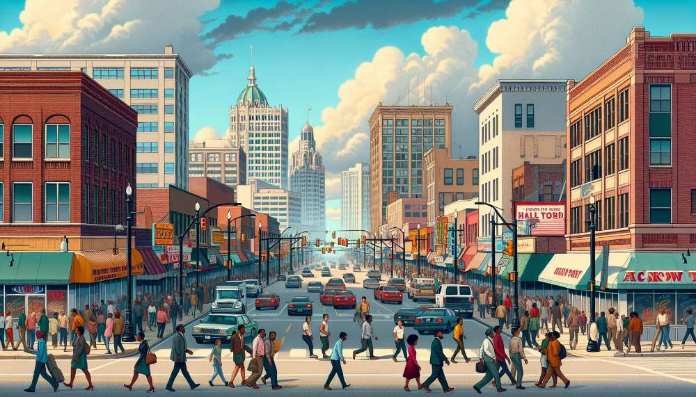 A vibrant street scene in Hazel Park