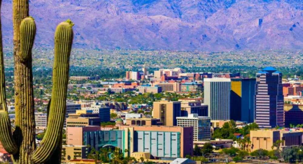 A vibrant street scene in Tucson