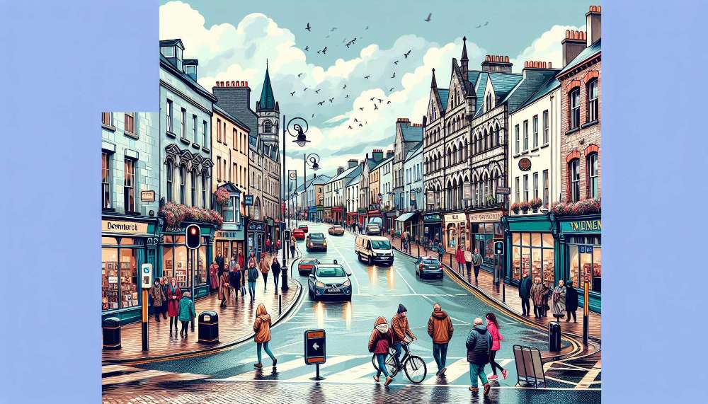 A vibrant street scene in Dublin