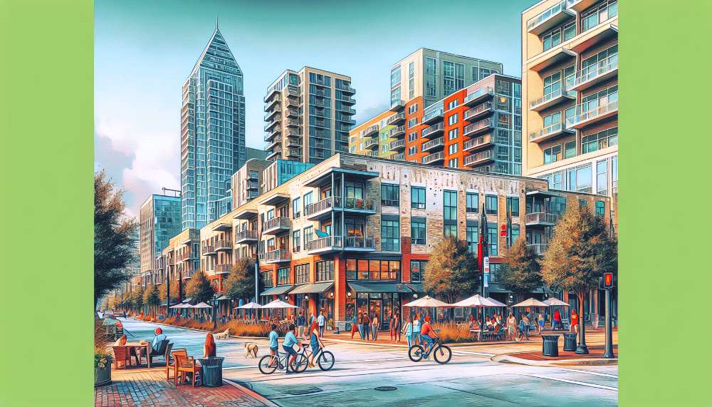 A vibrant street scene in Heron Nest