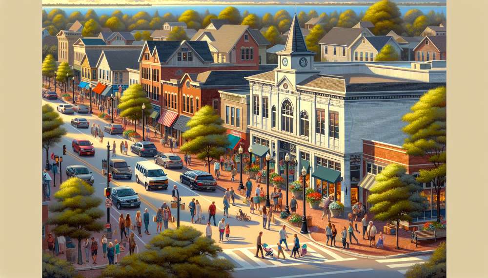 A vibrant street scene in Mason