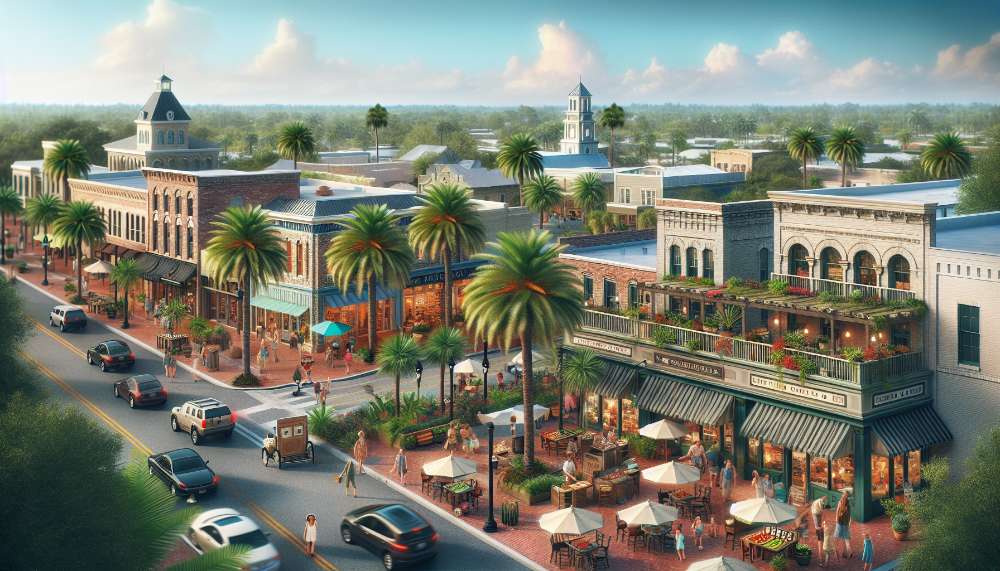 A vibrant street scene in Sanford