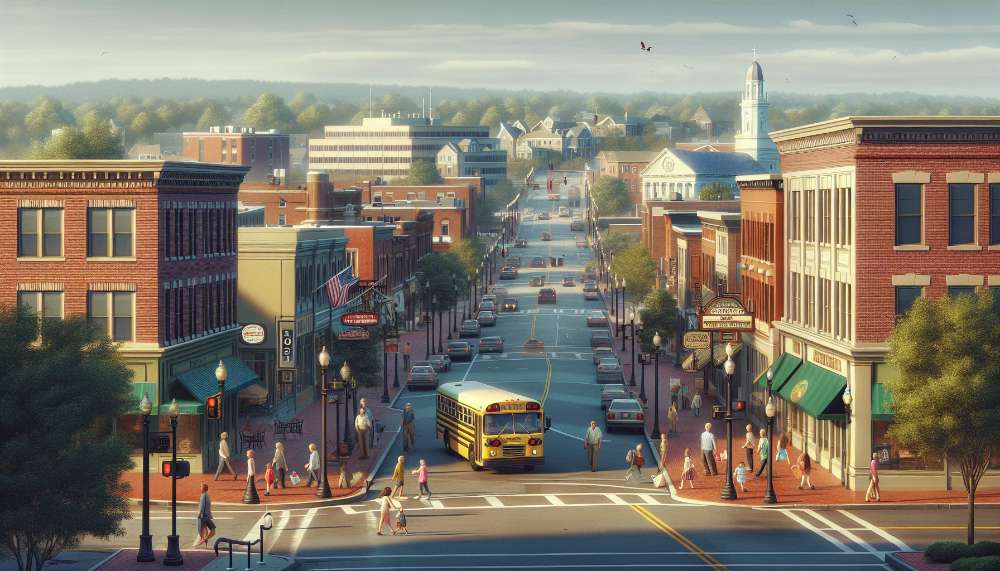 A vibrant street scene in Framingham