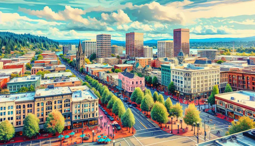 A vibrant street scene in Orchards