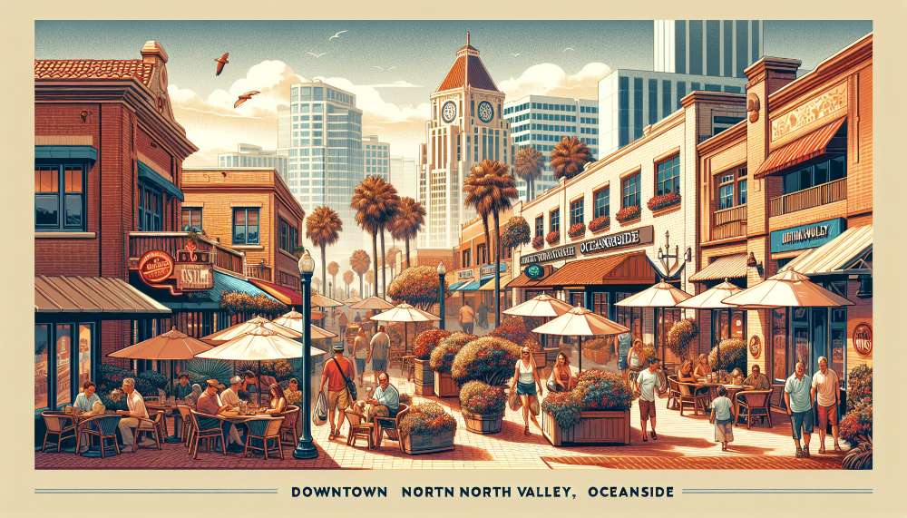 A vibrant street scene in North Valley