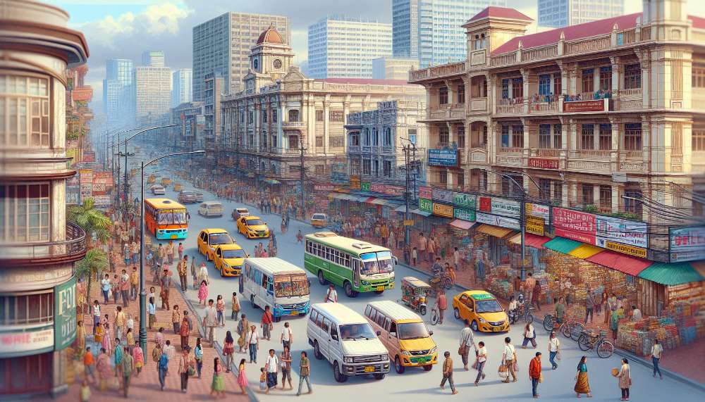 A vibrant street scene in Quezon City