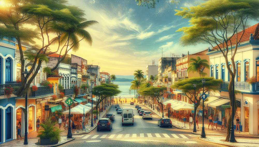 A vibrant street scene in Itapema