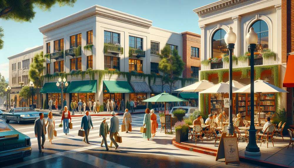 A vibrant street scene in Sherman Oaks